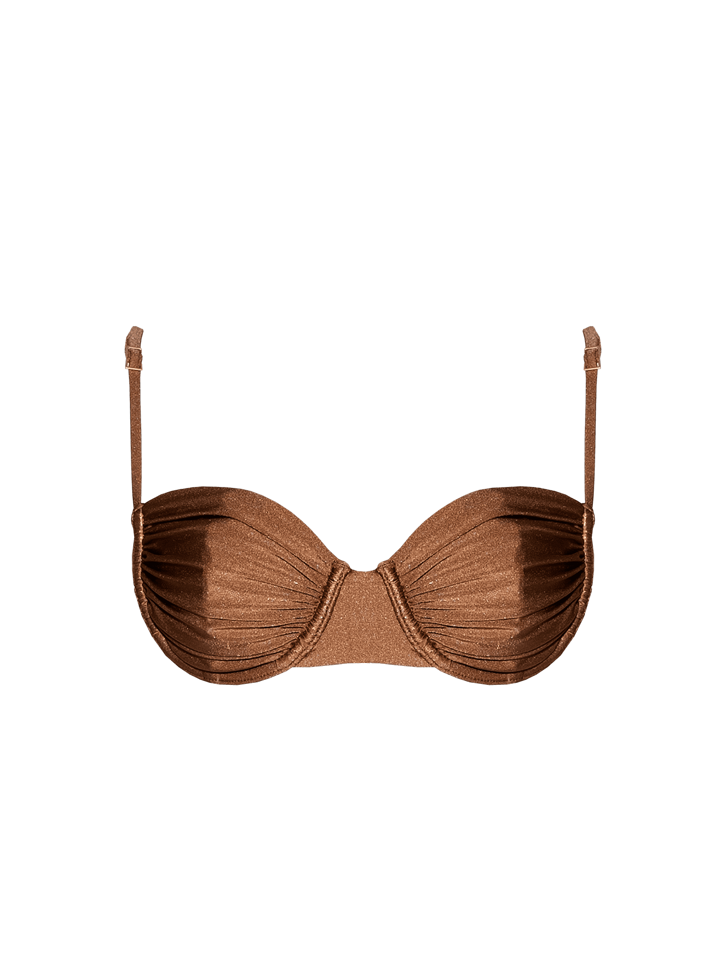 Second Skin | Shimmer ~ Underwired Ruched Bikini Top - Spice Bronze