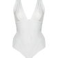 Second Skin | Shimmer ~ Plunging V-neck one-piece swimsuit - Galactic White