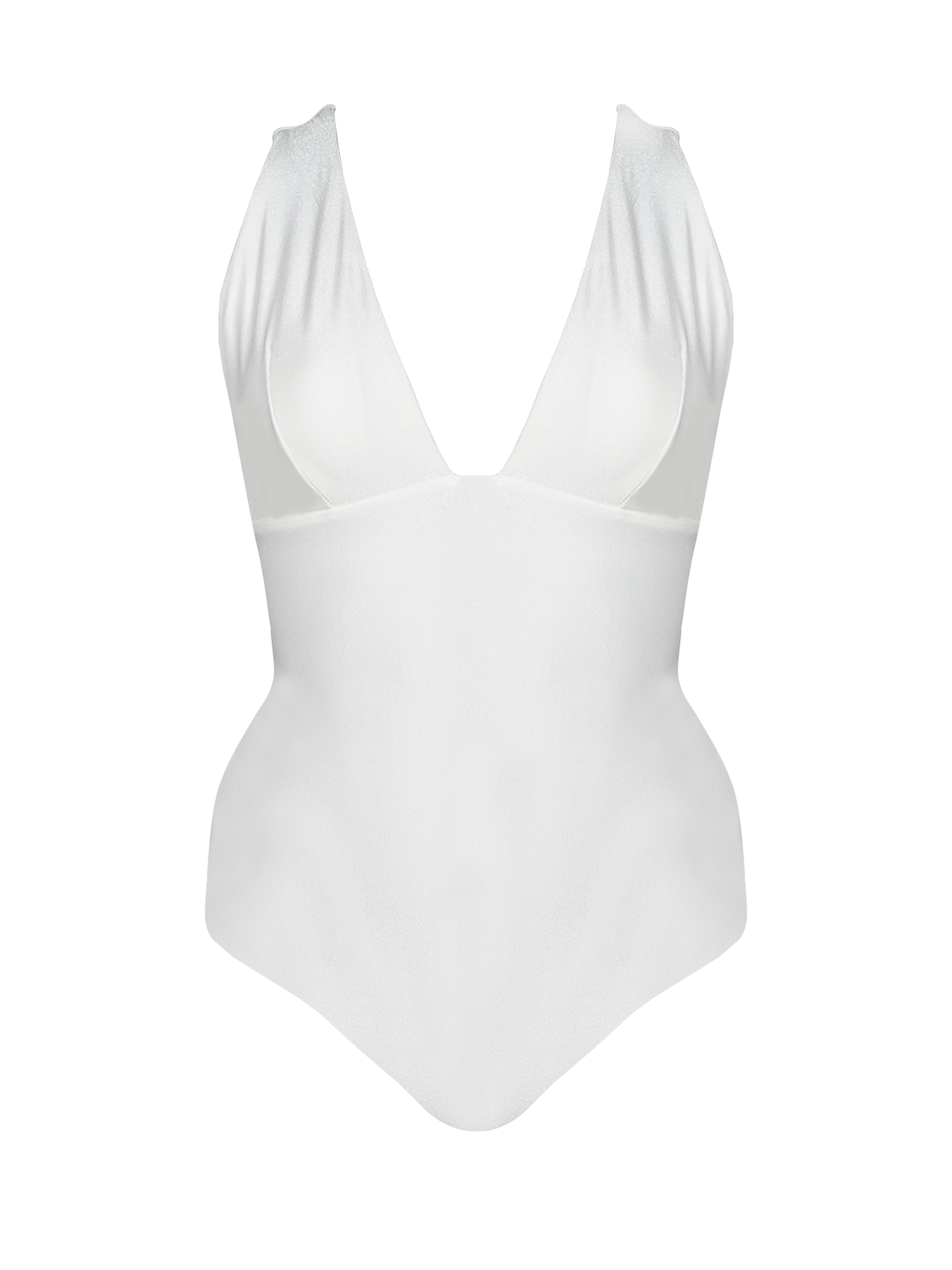 Second Skin | Shimmer ~ Plunging V-neck one-piece swimsuit - Galactic White