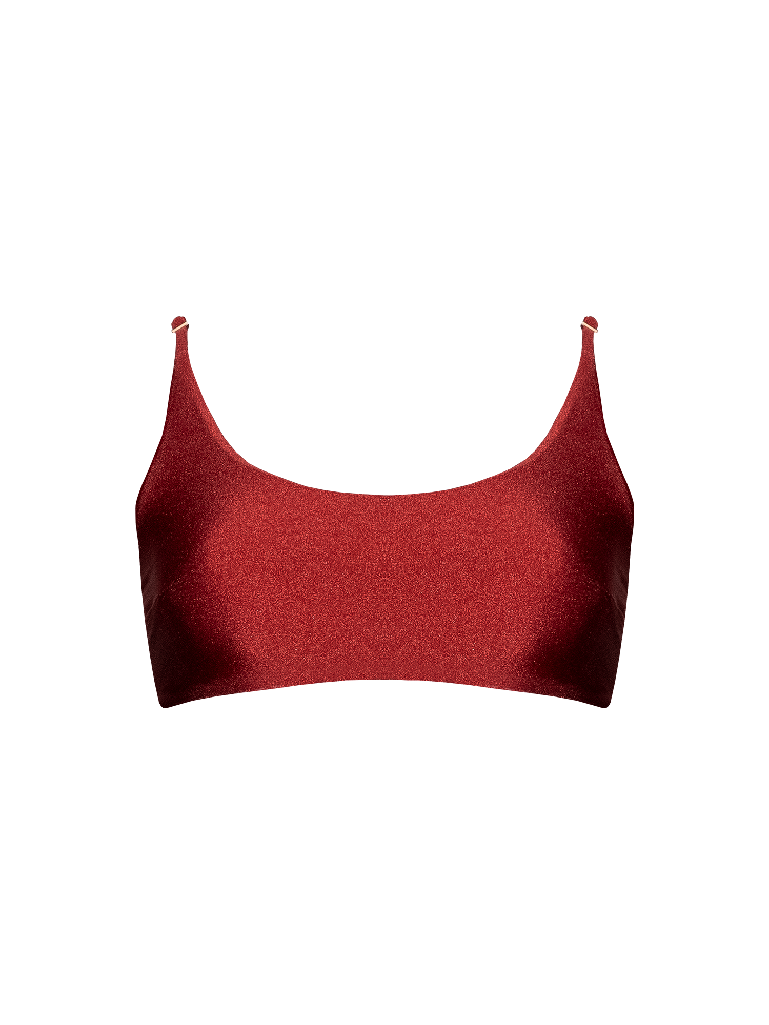 Second Skin | Shimmer ~ Classic Cami Bikini Top - Garnet Red