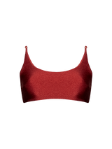 Second Skin | Shimmer ~ Classic Cami Bikini Top - Garnet Red