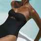 Second Skin | Satiny ~ Sweetheart Ruched One-piece - Onyx Black