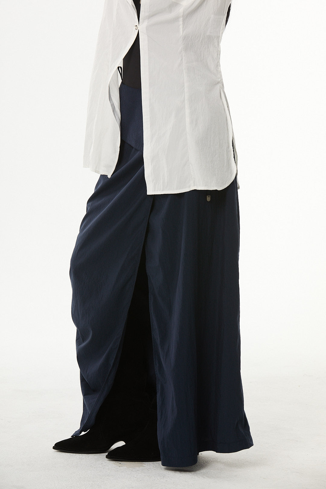 The Eco Edit ~ Two-way drawstring maxi skirt - Navy