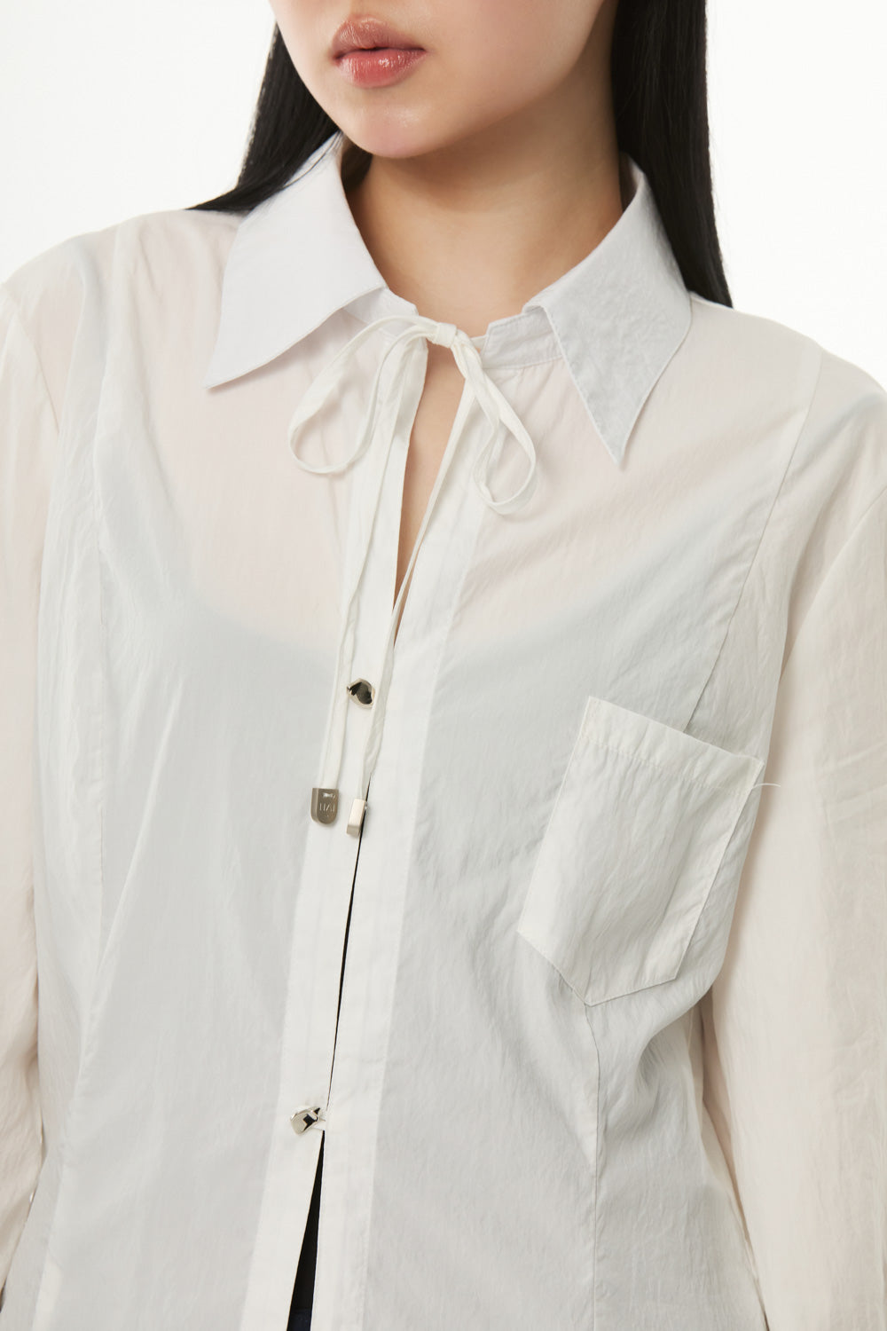 The Eco Edit ~ Slim-fit Shirt with Bow-Tie - Galactic White