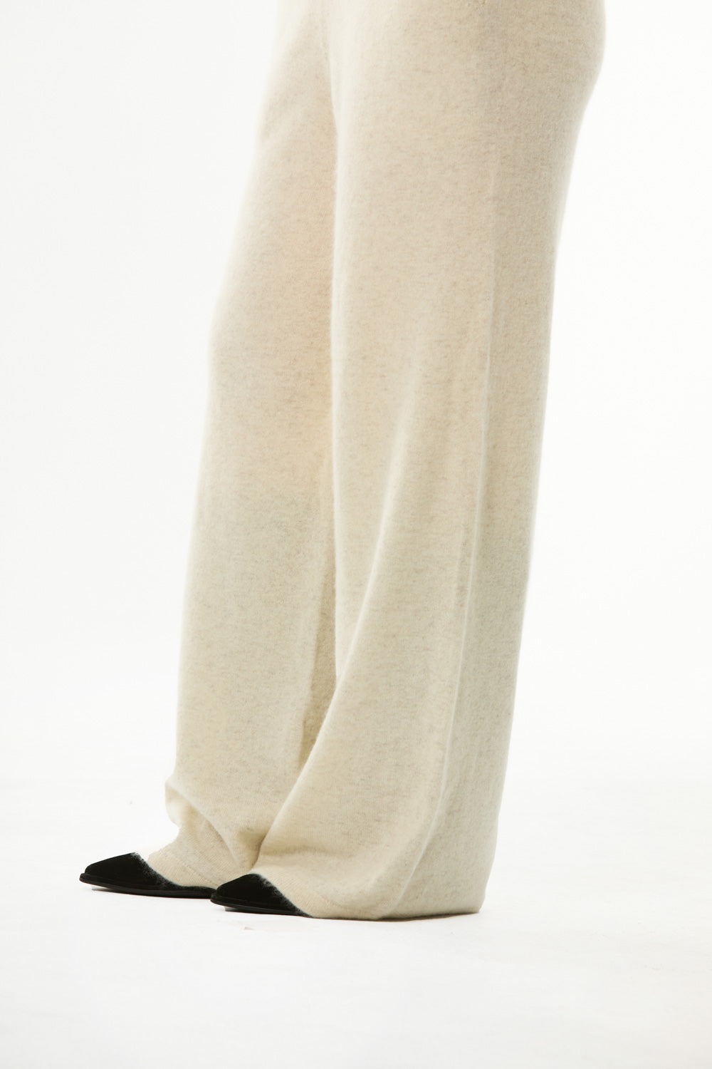 Second Skin ~ Yak Wool Knit Casual Pants - Beige