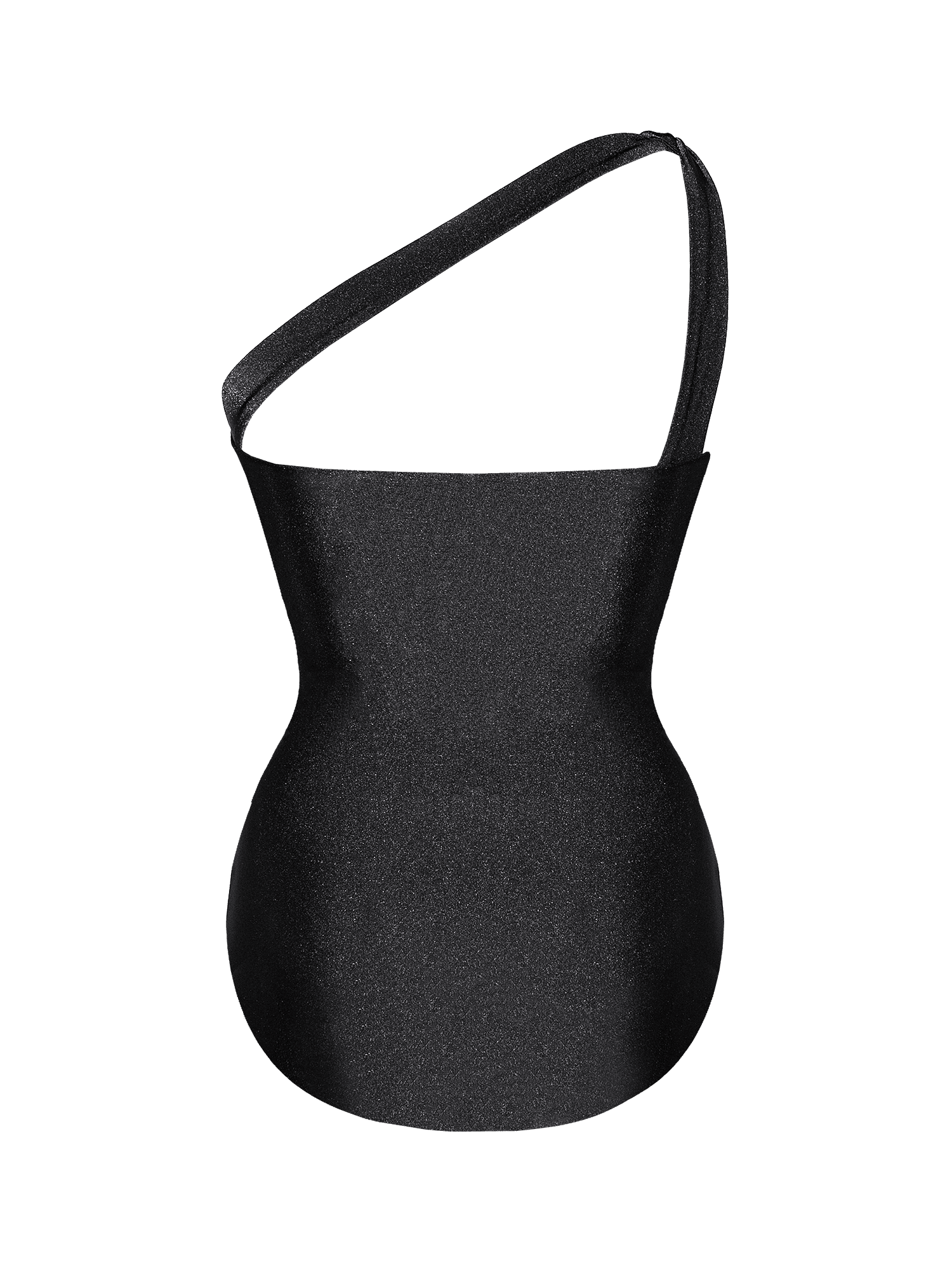 Second Skin | Shimmer ~ Asymmetric Cut-out One Piece - Onyx Black