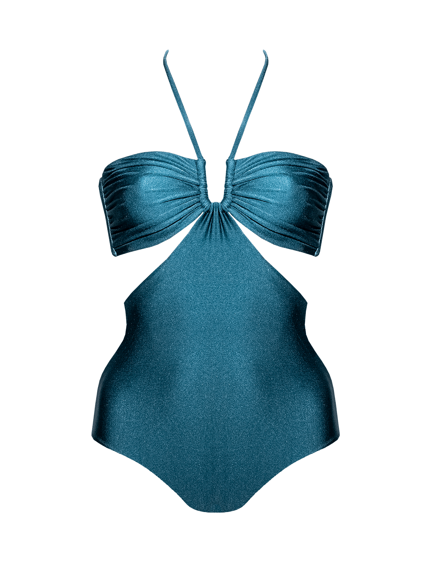 Second Skin | Shimmer ~ The Island Halter One Piece - Tourmaline Teal