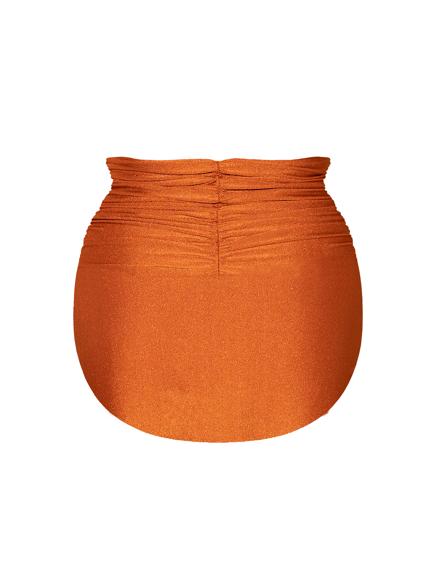 Second Skin | Shimmer ~ Super High-Waisted Ruched Bikini Bottom - Peruvian Amber