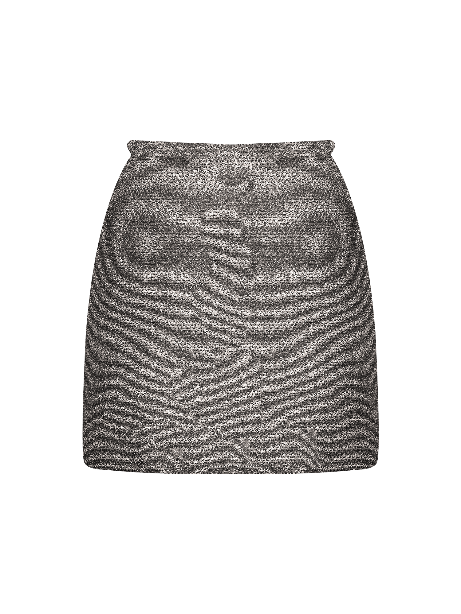 Stardust ~ High Slit Mini Skirt - Heather Silver