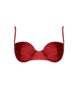 Second Skin | Shimmer ~ Underwired Ruched Bikini Top - Garnet Red