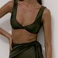 Second Skin | Shimmer ~ Twist front Bikini Top - Emerald Green