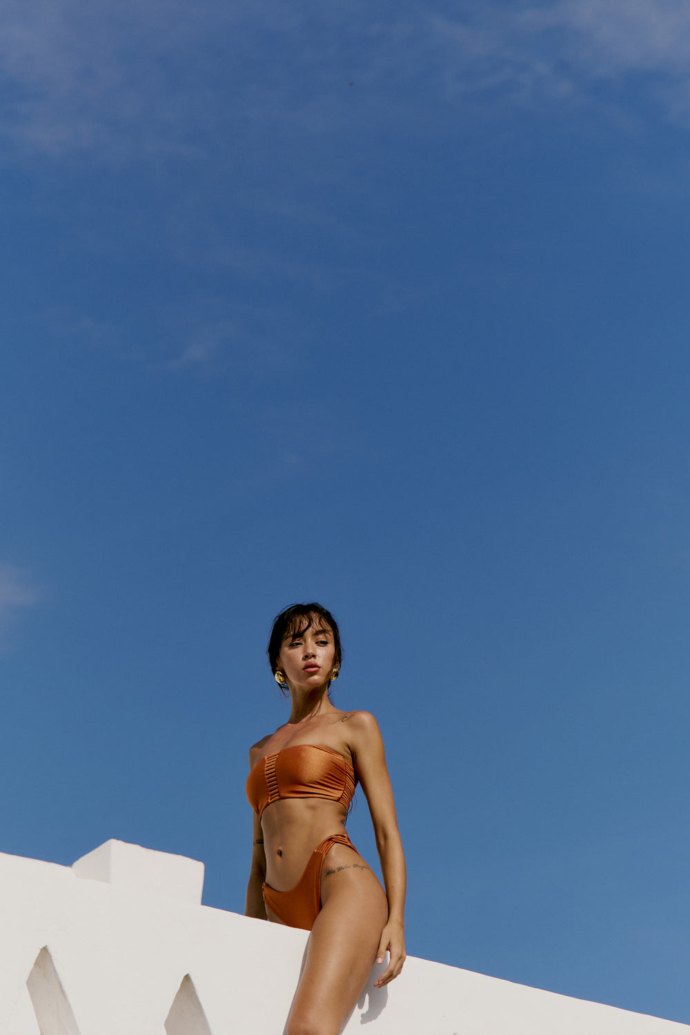 Second Skin | Shimmer ~  Loop-de-Loop Bikini bottom - Peruvian Amber