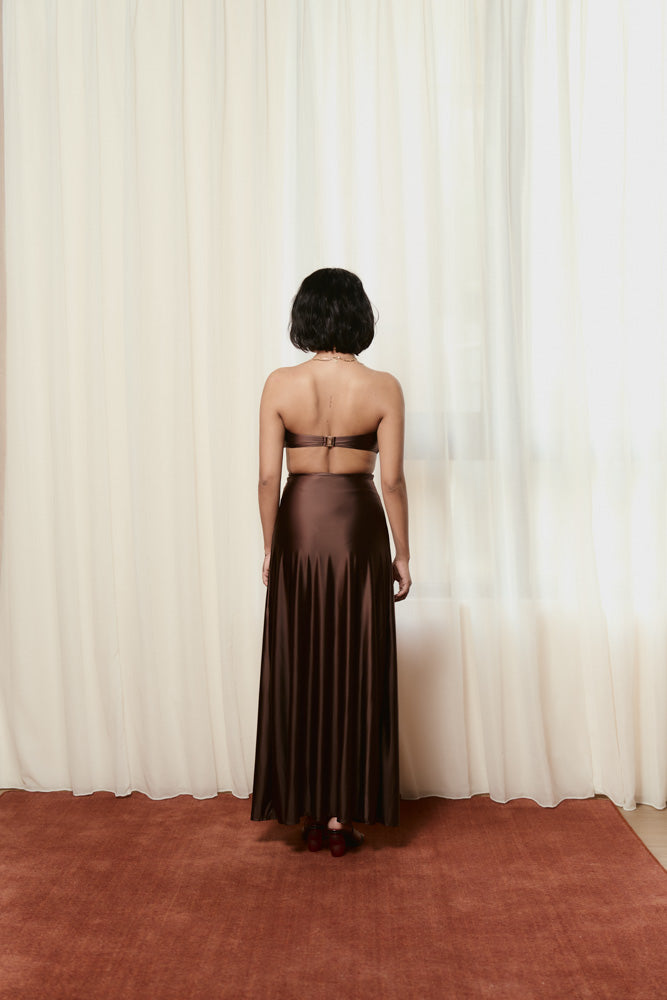 Andrea x HÁI ~ The Island Halter Ｍaxi Dress - Maya Cocoa