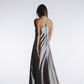 HAITELIER Second Skin|Satiny - X-Neckline Padded Maxi Dress - Heather Silver