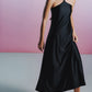 HAITELIER Second Skin|Satiny - X-Neckline Padded Maxi Dress - Onyx Black