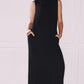 HAITELIER Ribbed Realness - Timeless Maxi Dress with Padded Design - Onyx Black