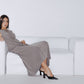 HAITELIER Ribbed Realness - Timeless Maxi Dress with Padded Design - Heather Grey