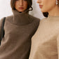 HAITELIER Second Skin ~ Yak Wool Knit Turtleneck Top - Grey