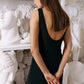 HAITELIER Second Skin ~ Sheer Mesh Backless Dress - Onyx Black