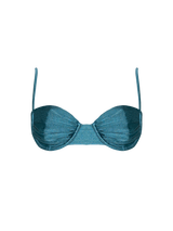 Second Skin | Shimmer ~ Underwired Ruched Bikini Top - Tourmaline Teal