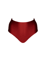 Second Skin | Shimmer ~ Classic High Waisted Pantie - Garnet Red