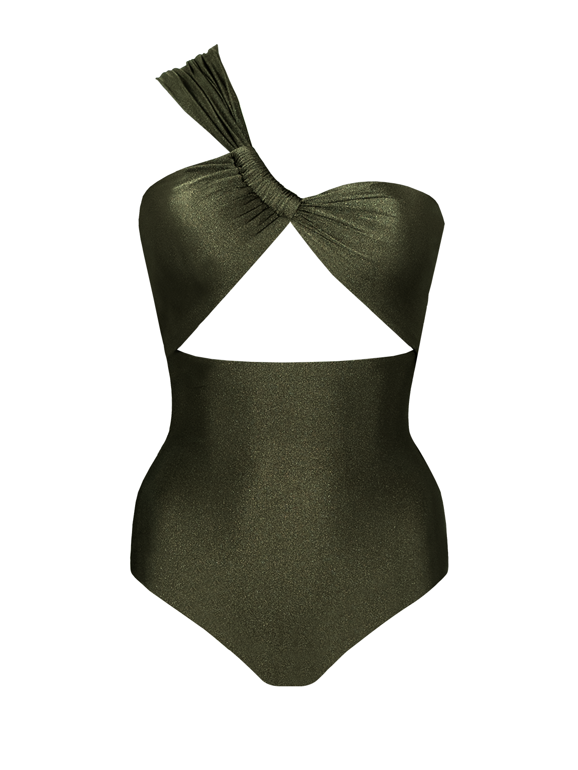 Second Skin | Shimmer ~ One Shoulder One-piece - Emerald Green