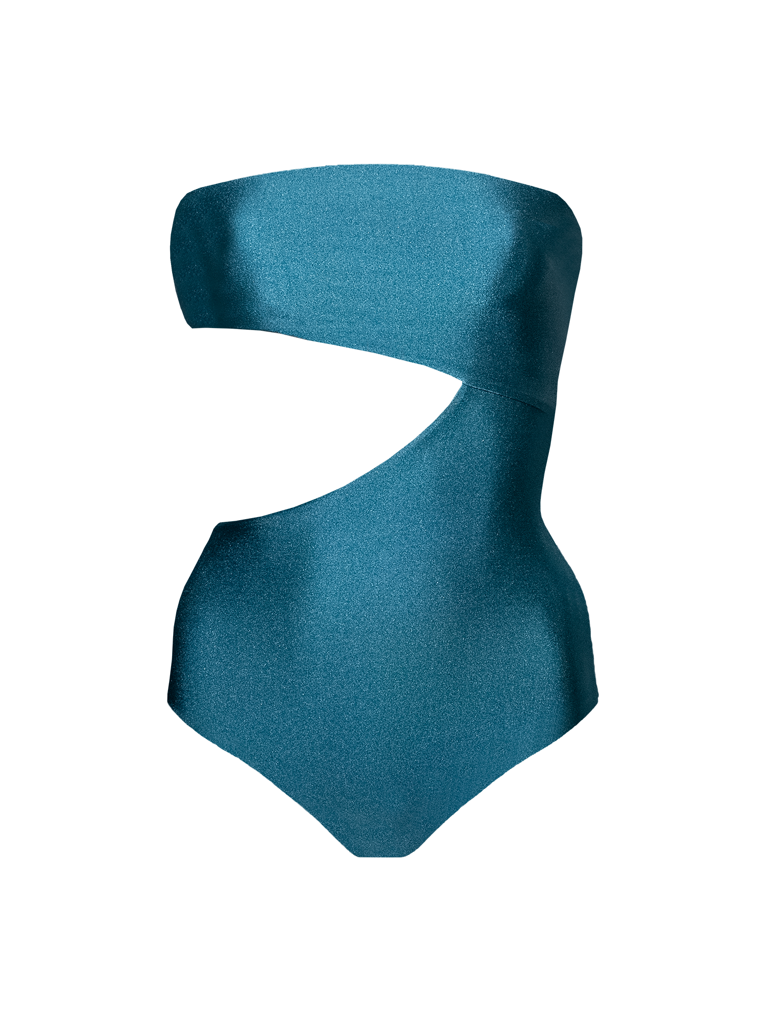 Second Skin | Shimmer ~ Strapless Cut-off One Piece - Tourmaline Teal