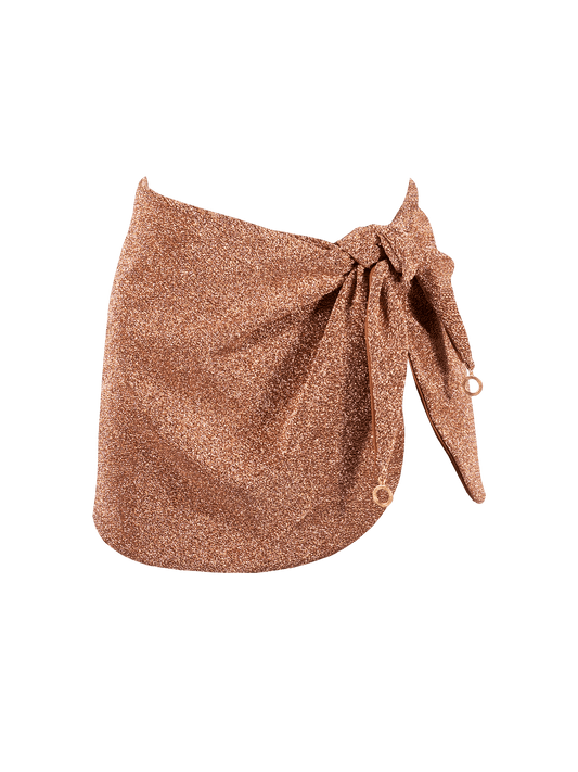 Stardust ~ High Slit Mini Skirt - Light Copper