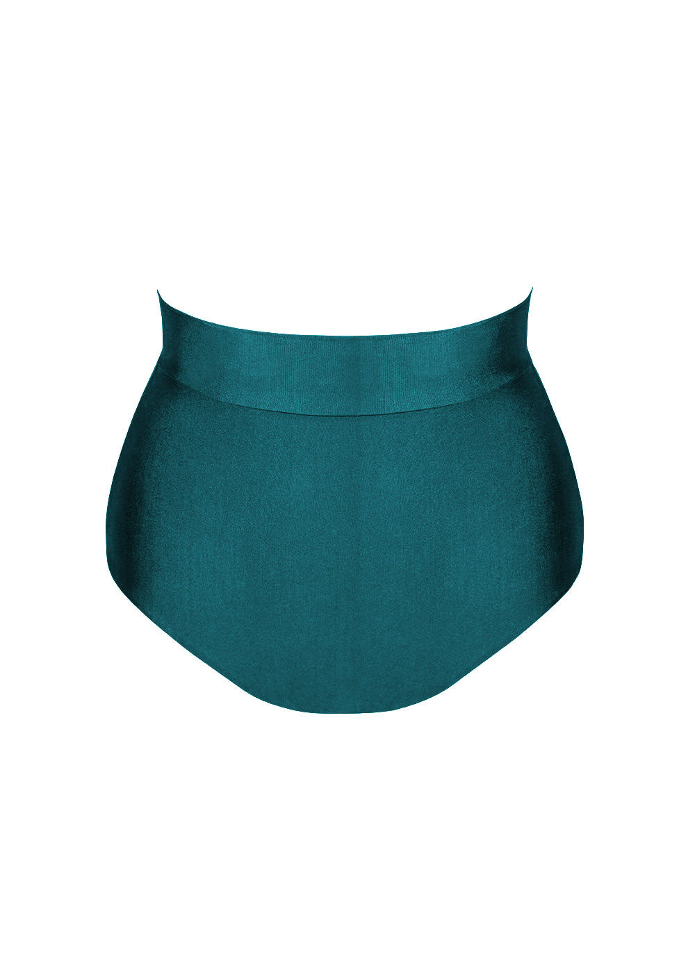 Second Skin | Satiny ~ HAI-WAIST PANTIE -Tourmaline Teal